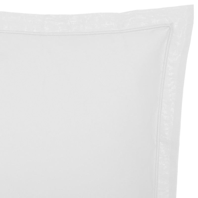 1 Taie d'oreiller percale de coton uni 63 x 63 cm Harmonie blanc