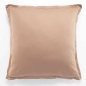 1 Taie d'oreiller satin de coton 110 fils rose 65 x 65 cm