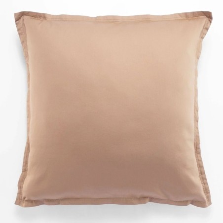 1 Taie d'oreiller satin de coton 110 fils rose 65 x 65 cm