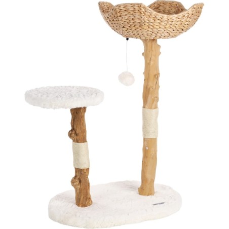 Arbre à chat design avec corde et panier