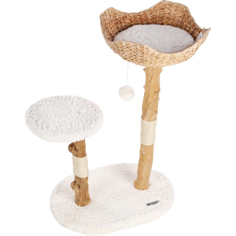 Arbre à chat design avec corde et panier