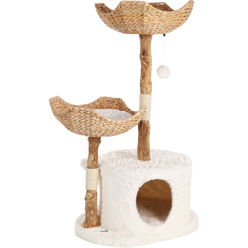 Arbre à chat design avec corde et panier