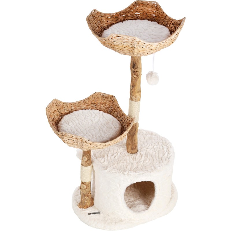 Arbre à chat design avec corde et panier