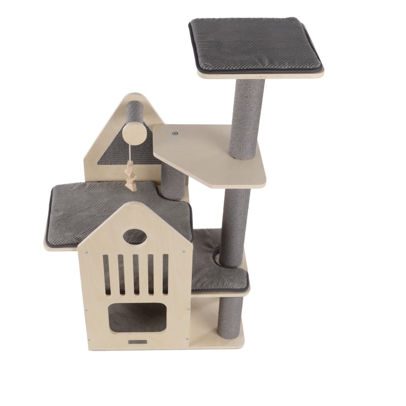 Arbre à chat maisonnette et plateforme