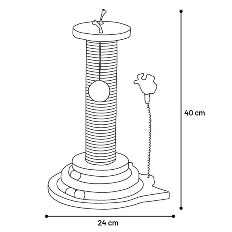 Jouet à Griffer pour Chat Zack Plumes et Circuit à Balle