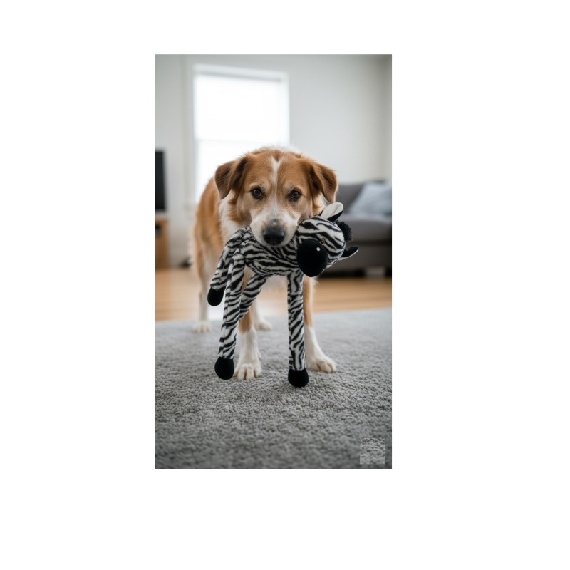 Jeu Geant sonore pour chien Zebre en peluche