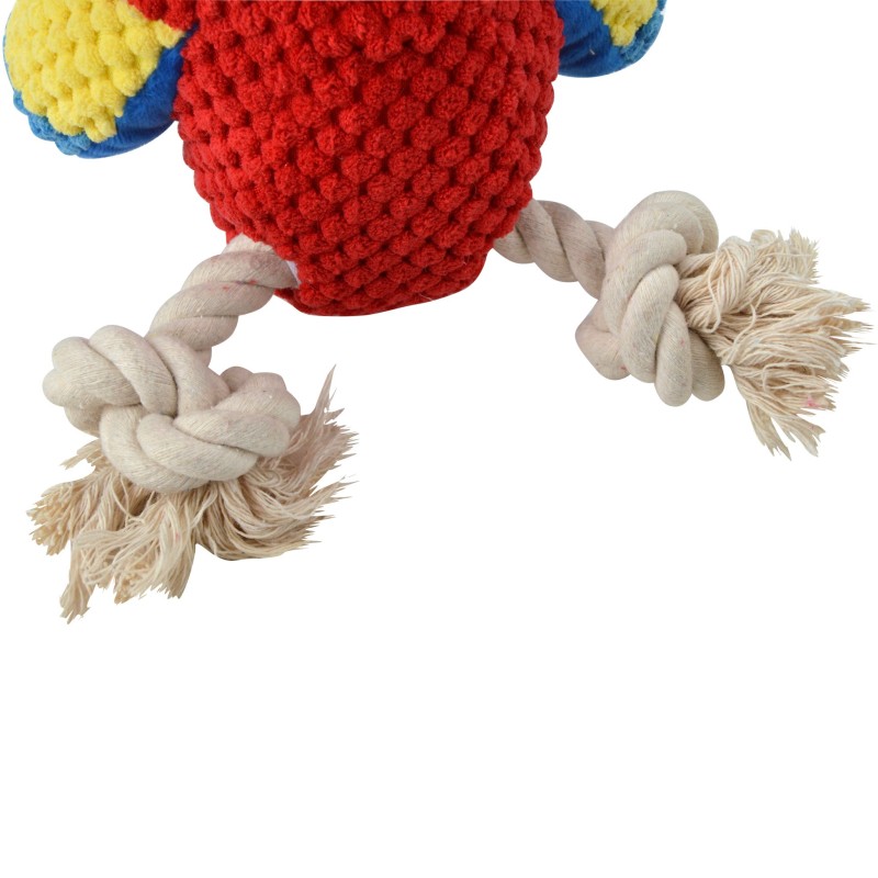 Jeu peluche Mateo le perroquet corde pour chien