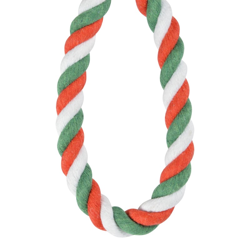 Jeu peluche Pere Noel et corde pour chien