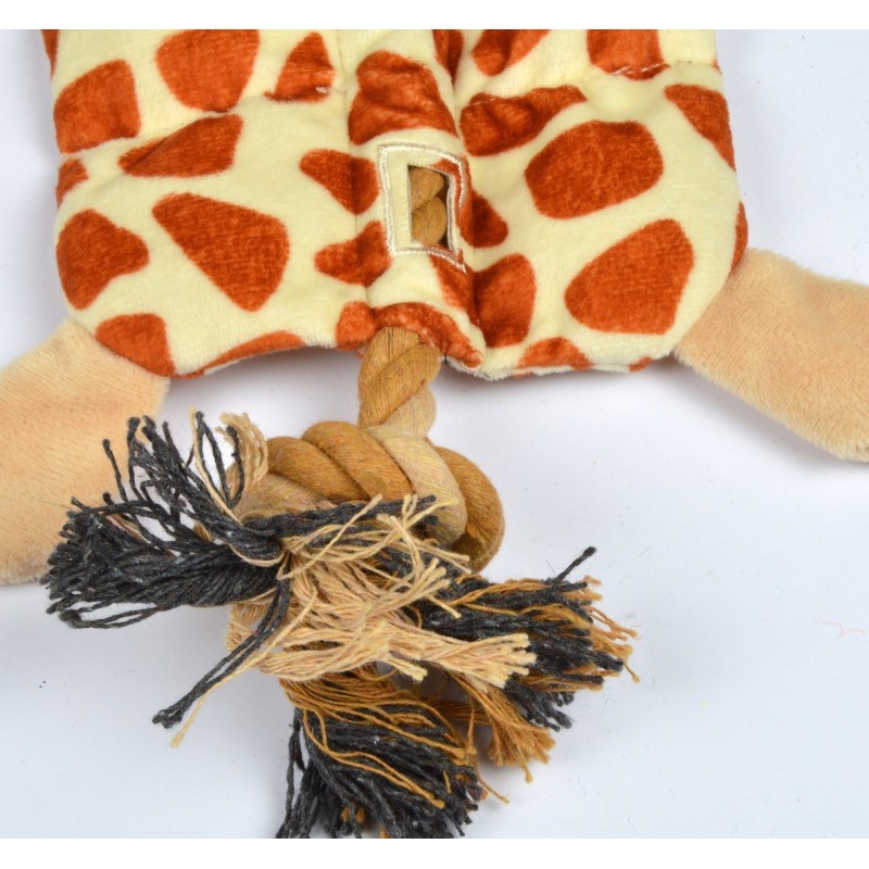 Jouet peluche Girafe et corde pour chien