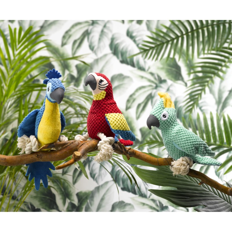 Jouet peluche Mateo le perroquet corde pour chien