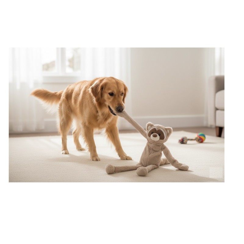 Peluche Géante sonore pour chien Raton laveur