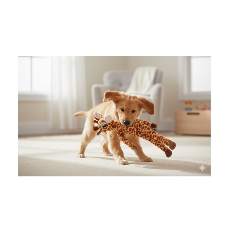 Peluche Girafe grand yeux pour chien