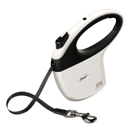 Laisse à enrouleur Flexi Sangle Blanc Noir