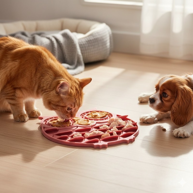 Tapis à lécher pour chien et chat Chouette