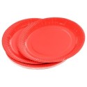20 assiettes en carton 23 cm Unies rouge