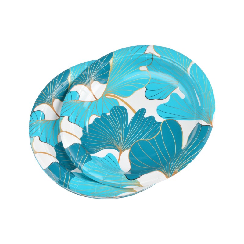 Set de 10 assiettes carton Gincko