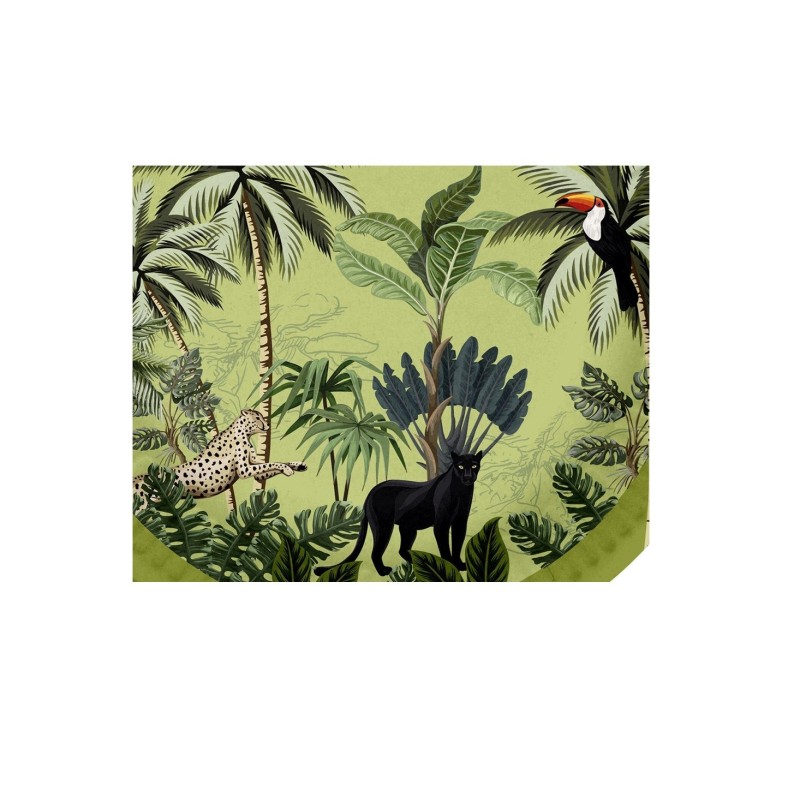 Set de 10 assiettes en carton 18 cm Toucan palmeraie