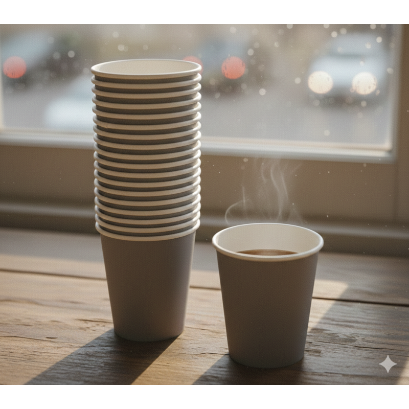 Set de 20 gobelets en carton Gris