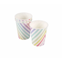 Set de 6 gobelets en carton Licorne arc en ciel