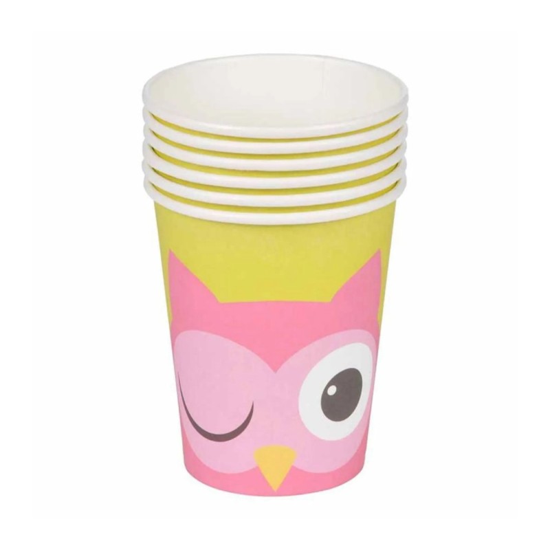 Set de 6 gobelets en papier Jolie chouette