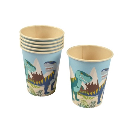 Set de 6 gobelets en pulpe de bambou Happy dino