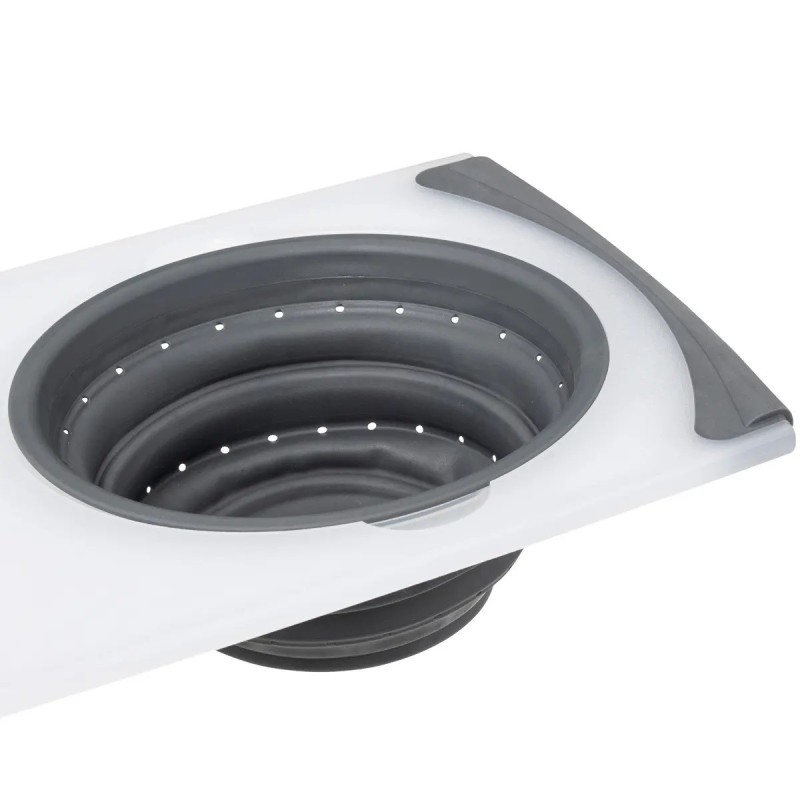 Planche a decouper avec passoire pliante