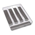 Range couverts 5 compartiments en plastique transparent
