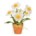 Décoration Marguerites feutre en pot de jardin