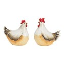 Deux décoration de jardin coq & poule en céramique