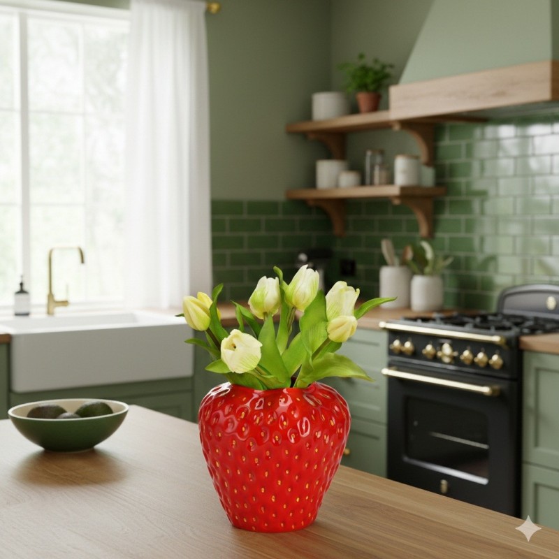 Grand Vase Fraise en céramique