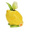 Vase citron et fleur en céramique