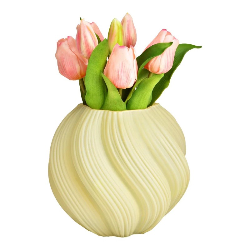 Vase en verre texturé Blanc