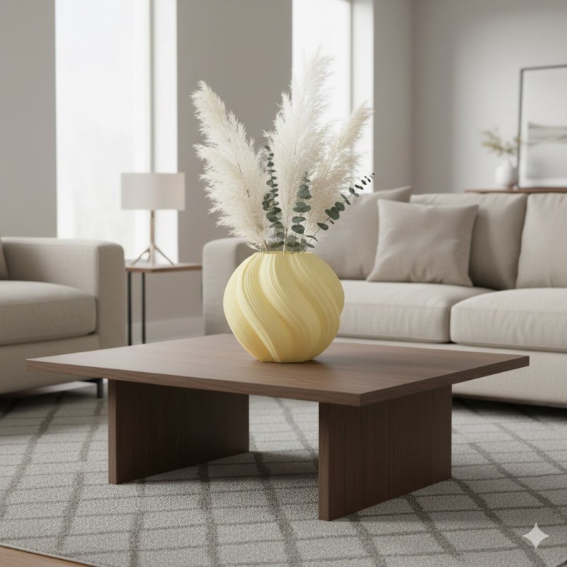 Vase en verre texturé Blanc