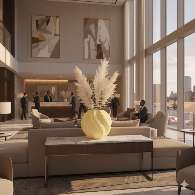 Vase en verre texturé Blanc