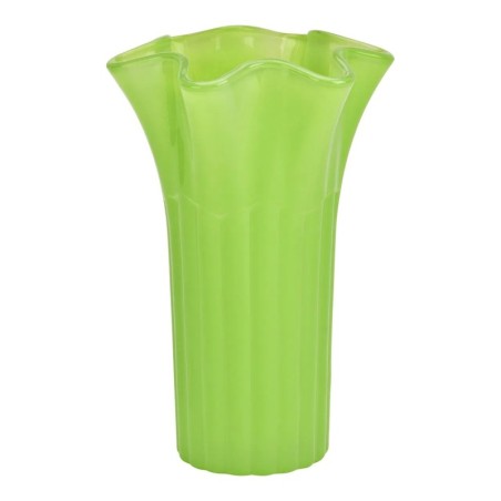 Vase en verre corolle bord ondulé