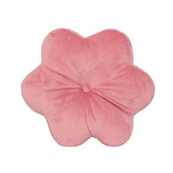 Coussin décoratif en forme de fleur – Velours rose – 38 x 38 cm