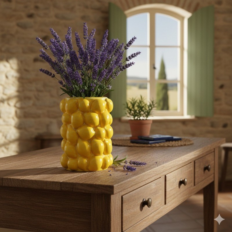 Vase citron en céramique