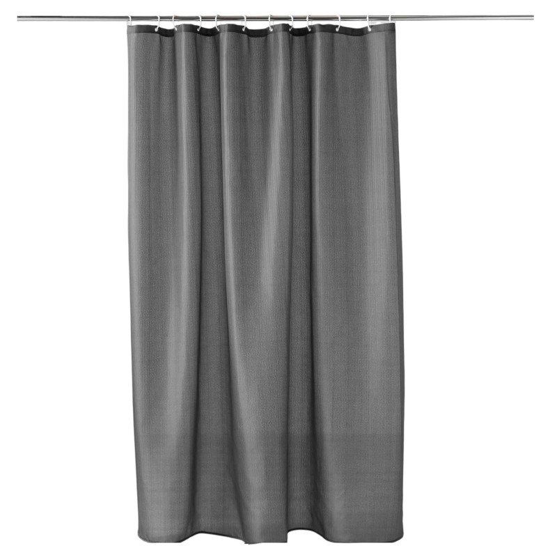 Rideau de douche avec crochets 180 x 200 cm Yalline anthracite