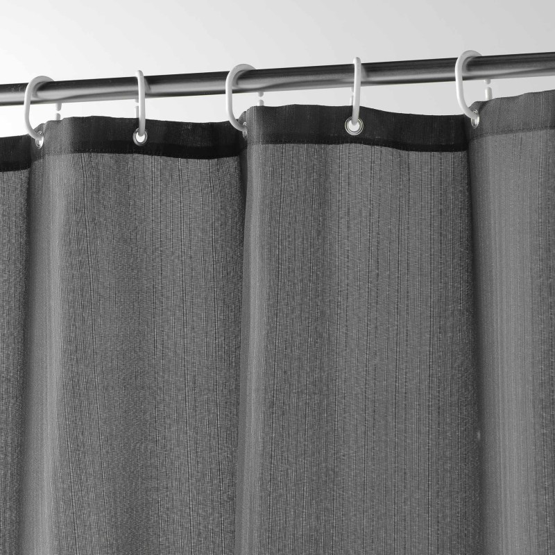Rideau de douche avec crochets 180 x 200 cm Yalline anthracite