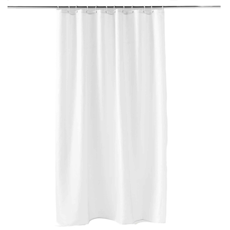 Rideau de douche avec crochets 180 x 200 cm Yalline blanc