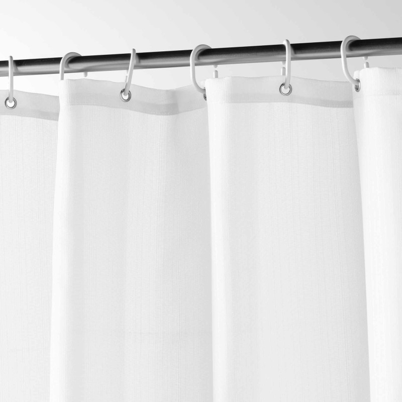 Rideau de douche avec crochets 180 x 200 cm Yalline blanc