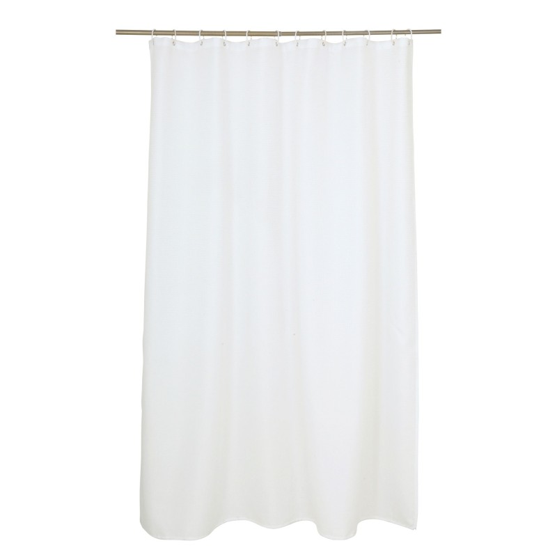 Rideau de douche avec crochets Quartz Blanc