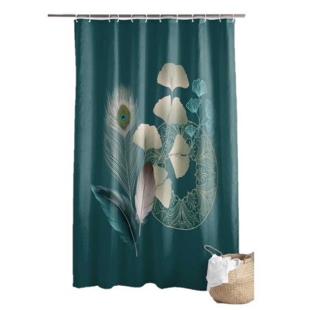 Rideau de douche Paon Ginko-blue