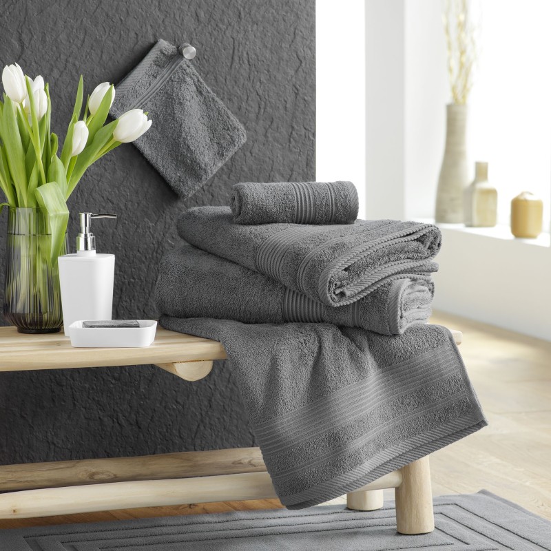 Serviette de toilette 50 x 90 cm Tendresse anthracite