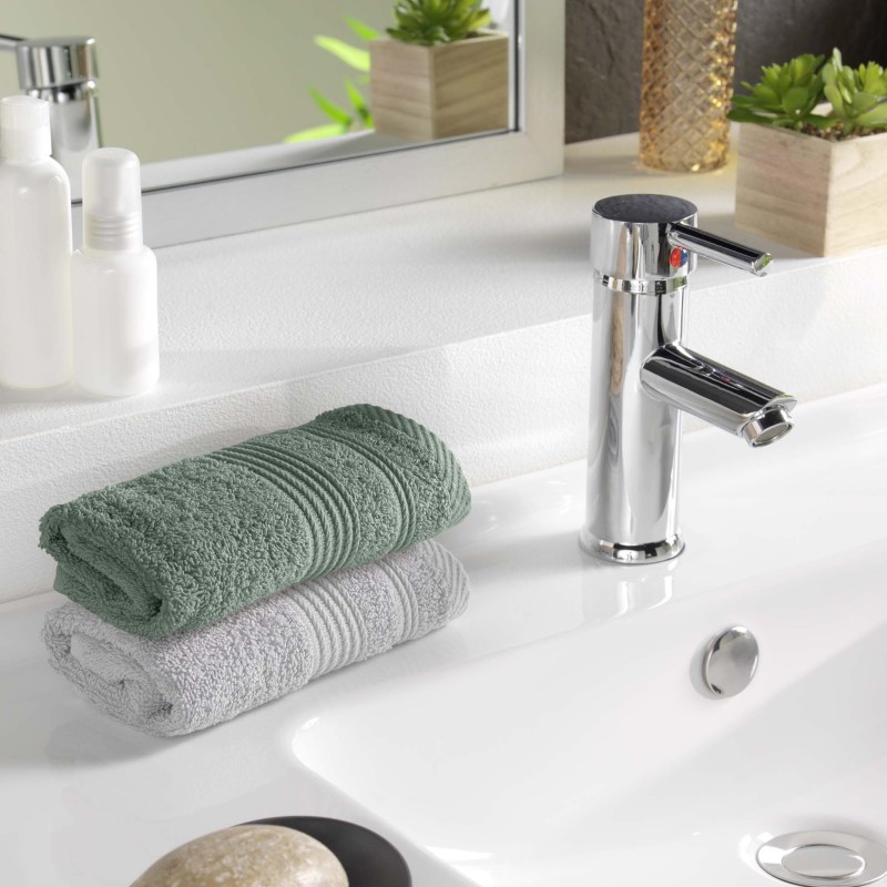 Serviette de toilette invite 30 x 50 cm Tendresse vert cèdre