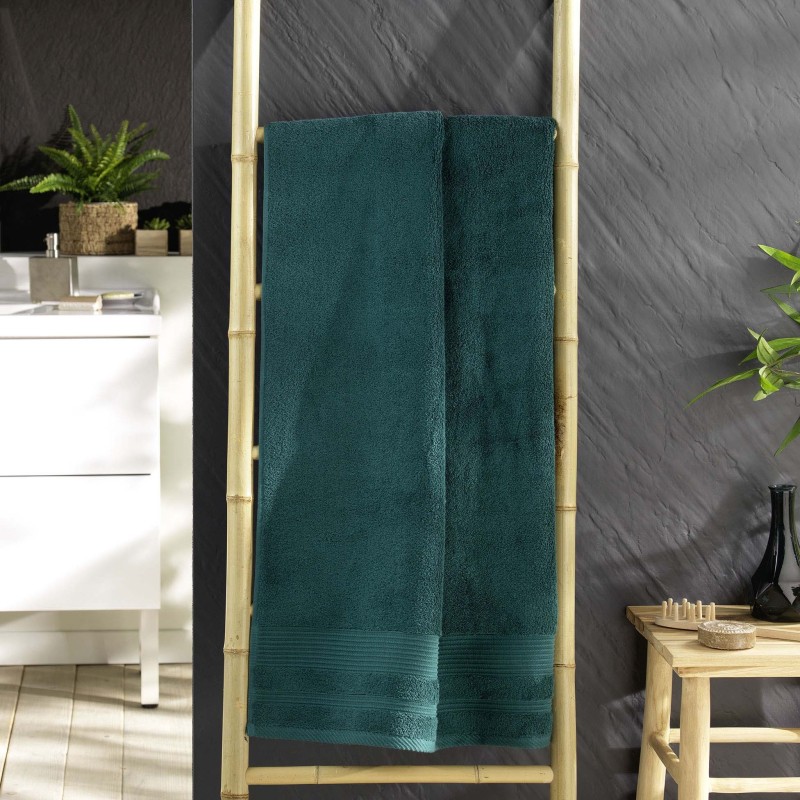 Serviette ou drap de douche 70 x 130 cm Tendresse emeraude