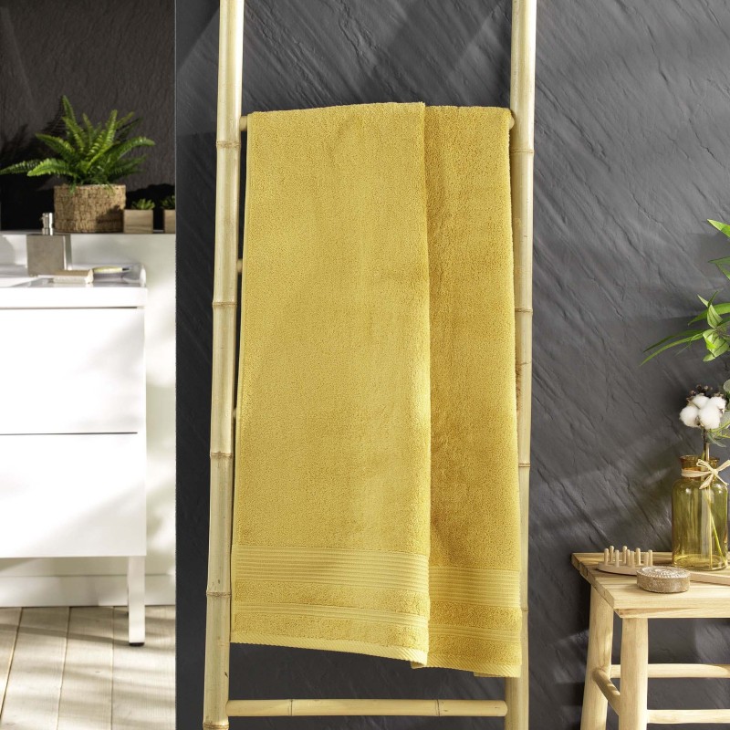 Serviette ou drap de douche 70 x 130 cm Tendresse jaune