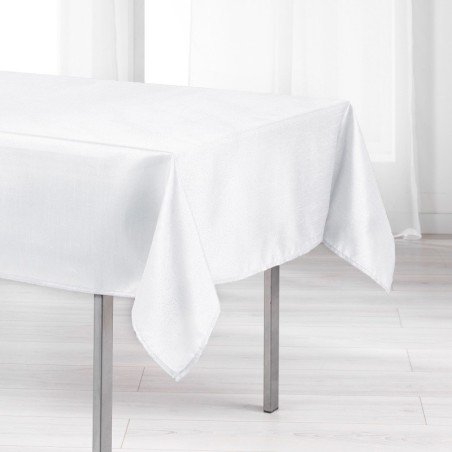 Nappe en polyester Schantung applique scintille blanc 140 x 200 cm