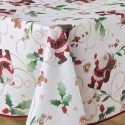 Nappe rectangle 150 x 300 cm Pere Noel enchante blanc