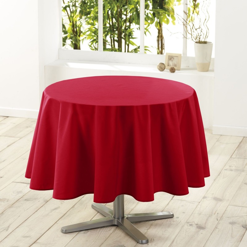 Nappe ronde 180 cm Rouge